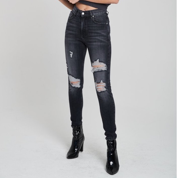 REVICE Super High Waisted  Distressed Skinny Jeans - Picture 5 of 14